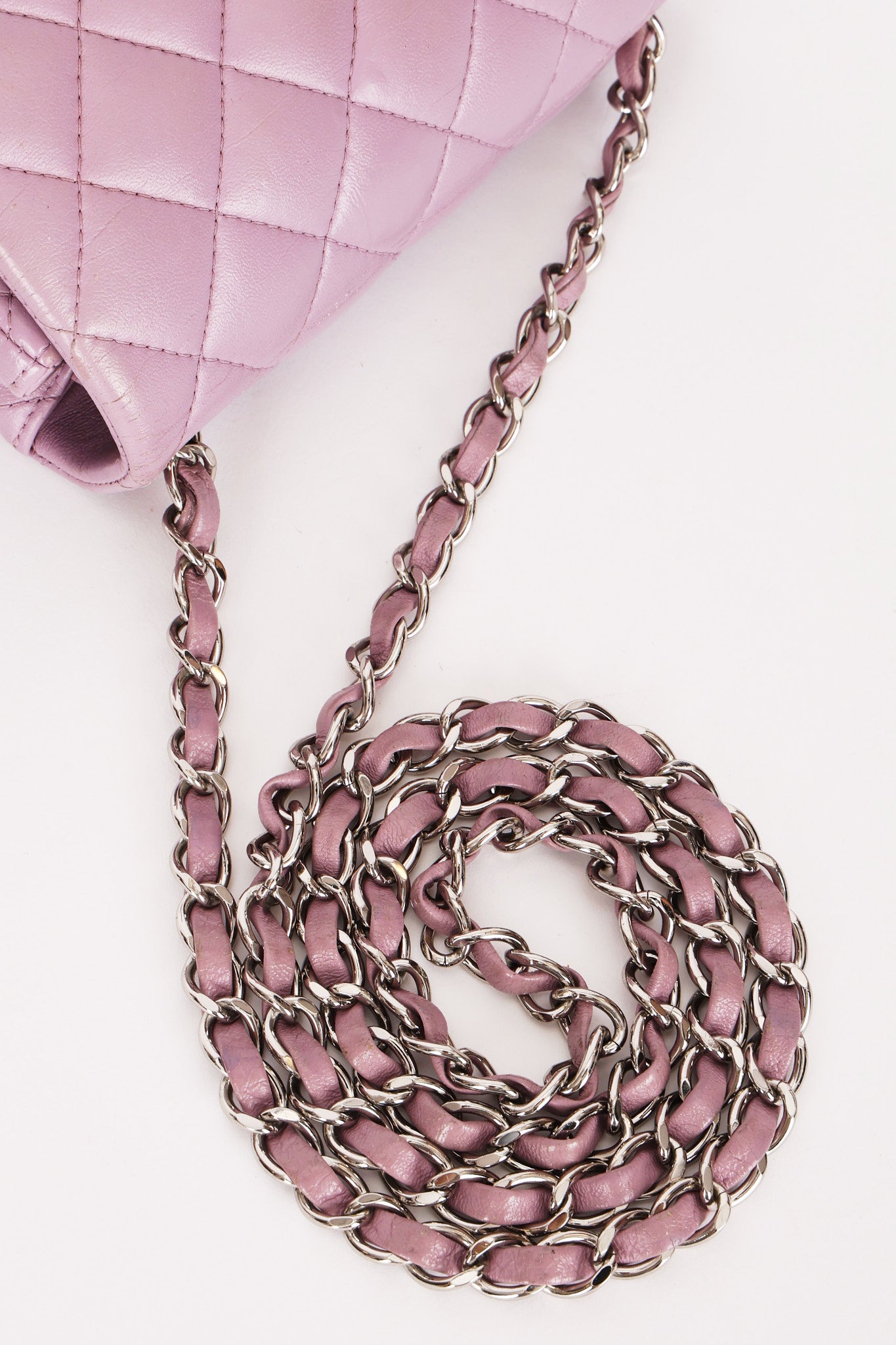 Chanel Mini Square Flap Purple Lambskin SHW