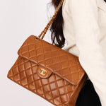 Chanel Jumbo Double Sided Classic Flap Brown Lambskin 24K GP