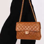 Chanel Jumbo Double Sided Classic Flap Brown Lambskin 24K GP