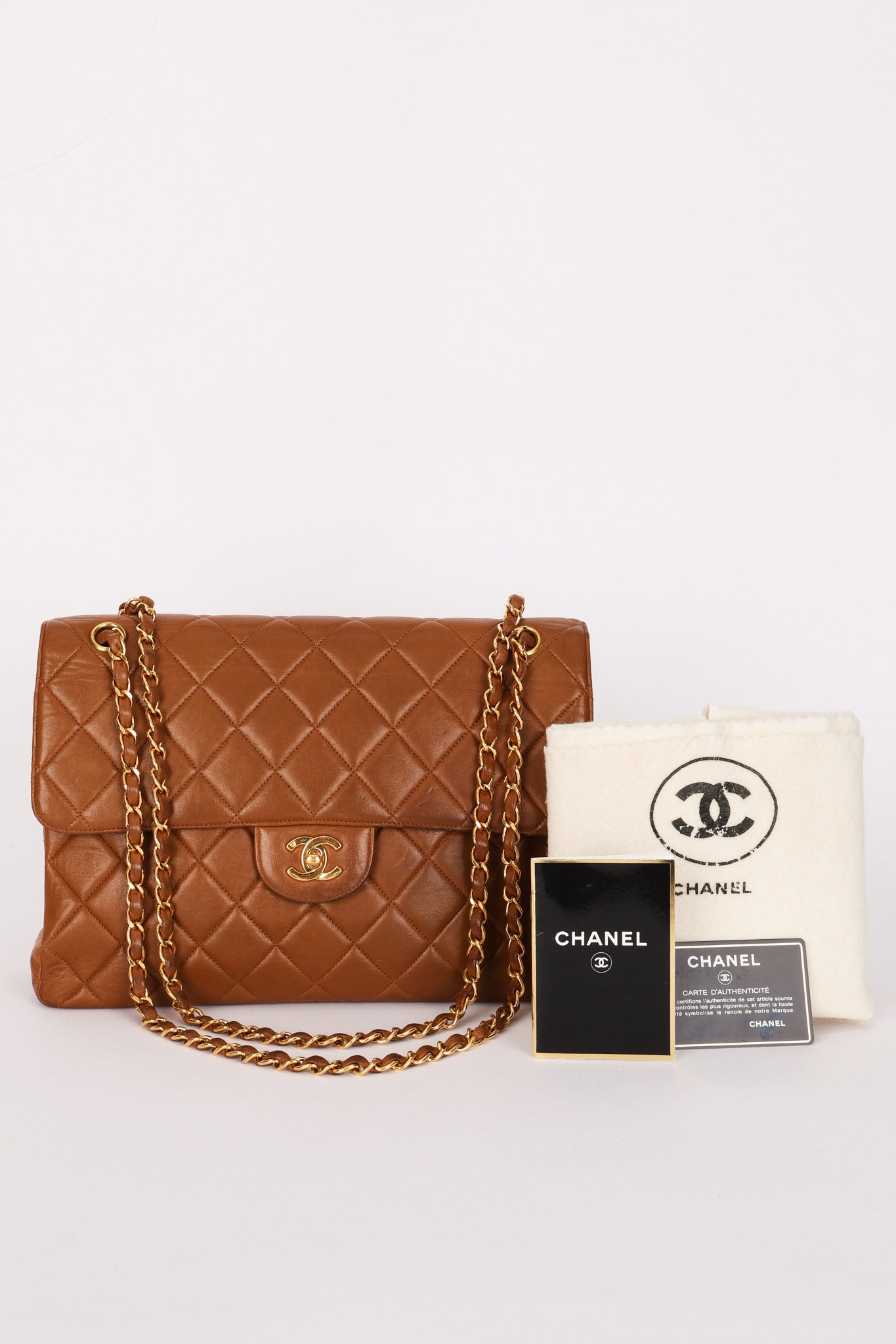 Chanel Jumbo Double Sided Classic Flap Brown Lambskin 24K GP