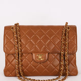 Chanel Jumbo Double Sided Classic Flap Brown Lambskin 24K GP