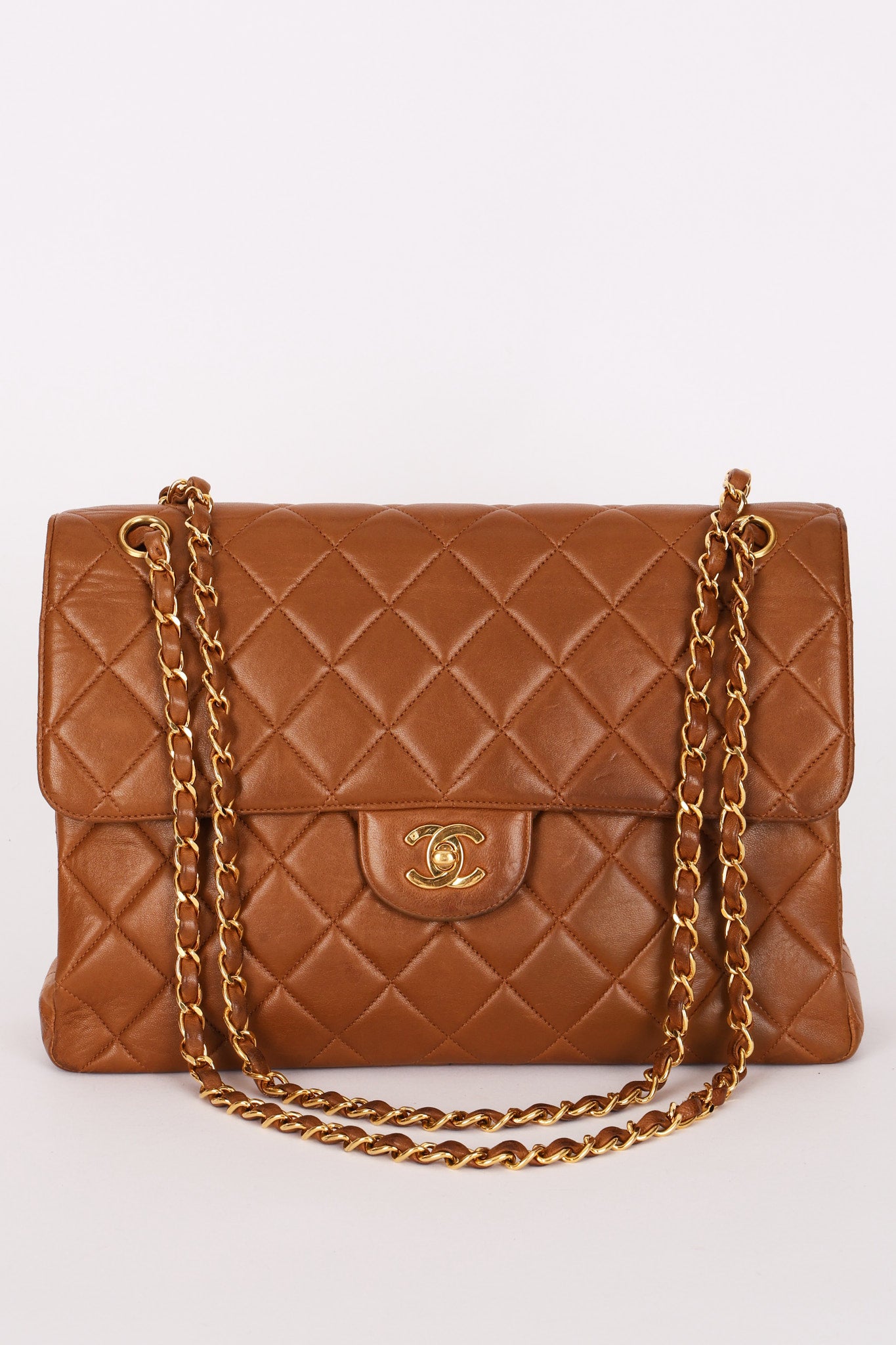 Chanel Jumbo Double Sided Classic Flap Brown Lambskin 24K GP