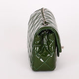 Chanel Extra Mini Single Flap Green Patent SHW