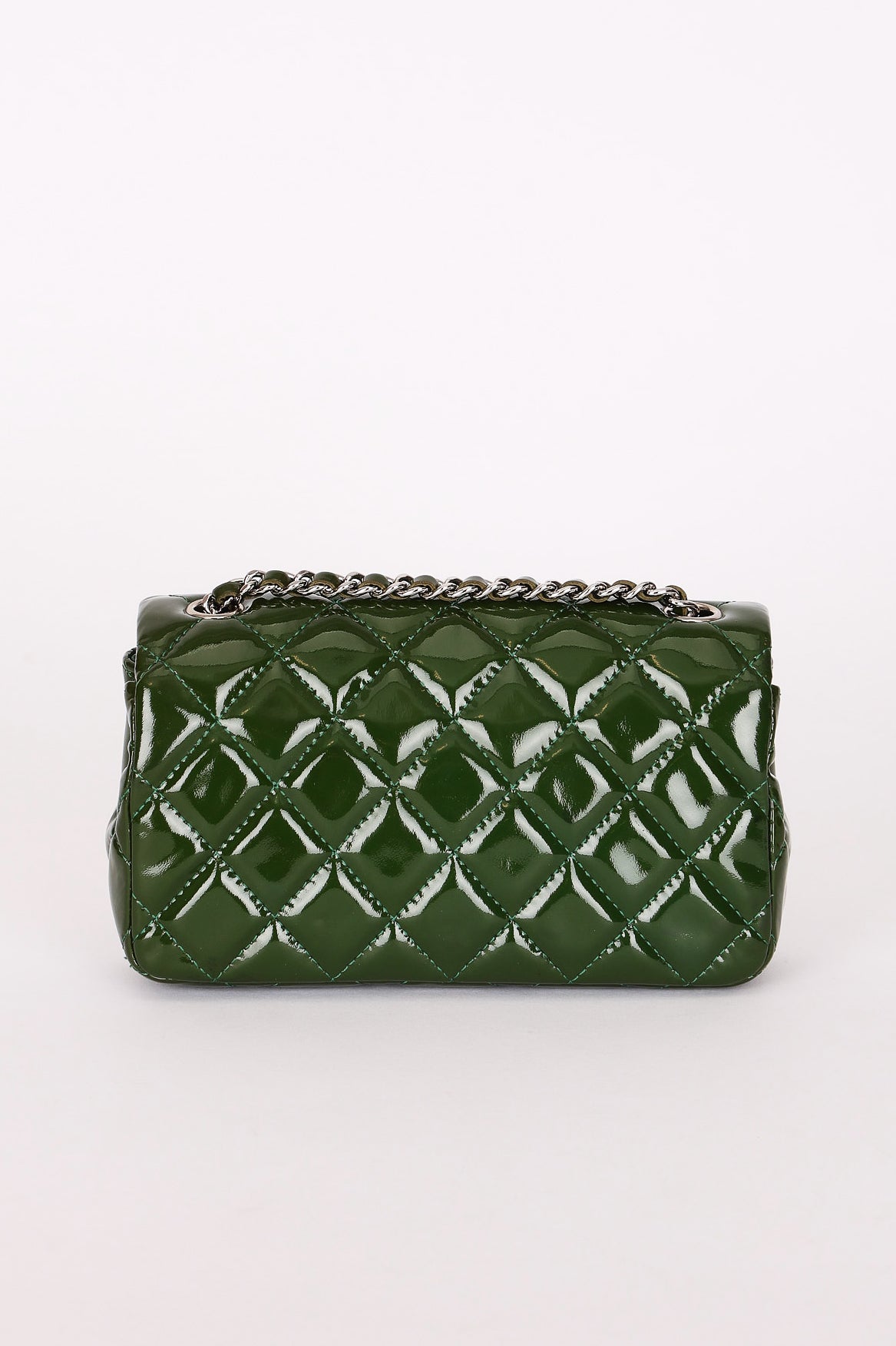 Chanel Extra Mini Single Flap Green Patent SHW