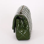 Chanel Extra Mini Single Flap Green Patent SHW