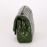 Chanel Extra Mini Single Flap Green Patent SHW