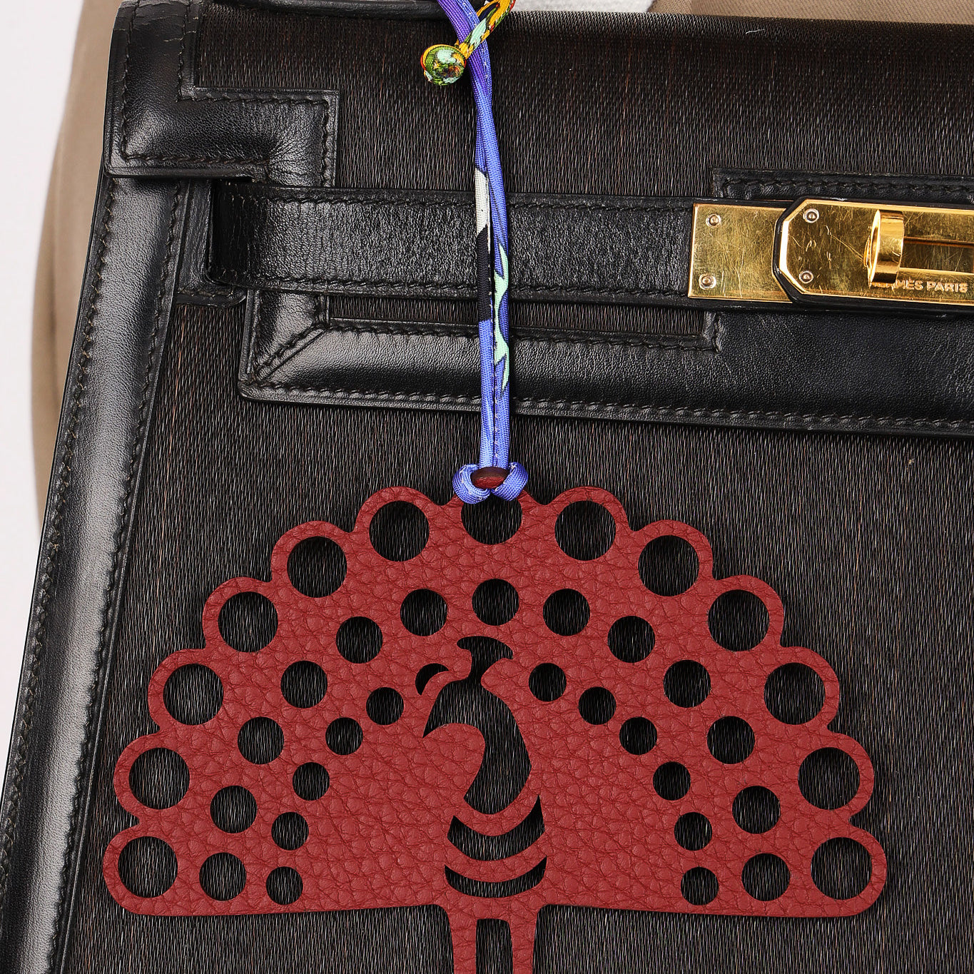 Hermès Leather Peacock Bird Charm