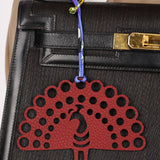 Hermès Leather Peacock Bird Charm