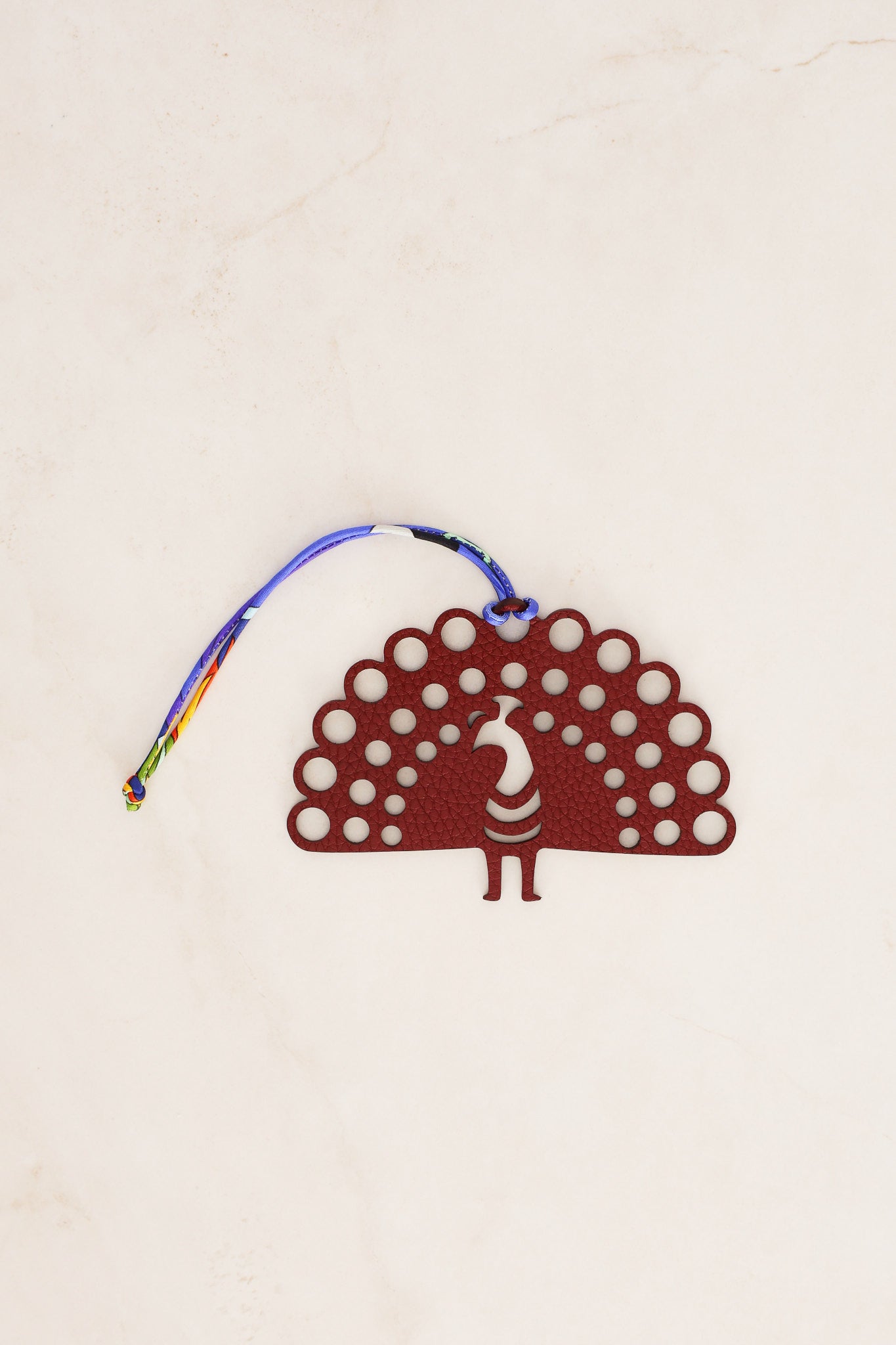 Hermès Leather Peacock Bird Charm