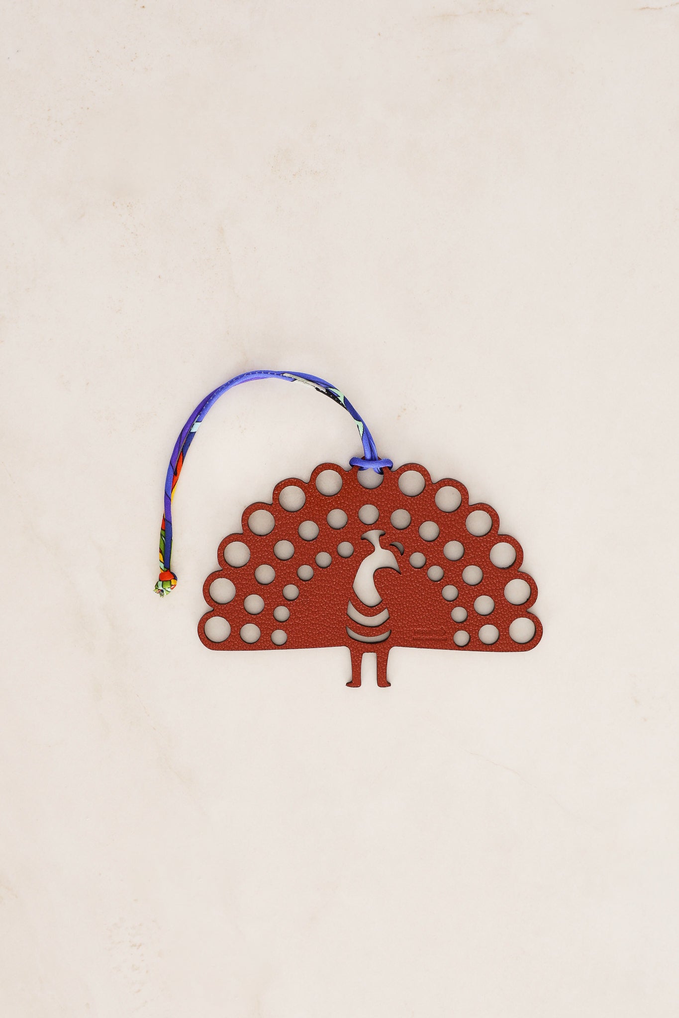 Hermès Leather Peacock Bird Charm