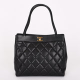 Chanel Turnlock Mini Tote Black Caviar 24K GP