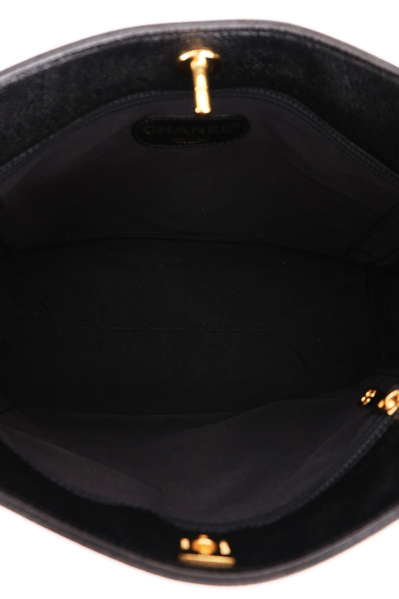 Chanel Turnlock Mini Tote Black Caviar 24K GP