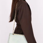 Ultra-Rare Chanel Medium Suede Classic Double Flap Stone Baby Blue 1993 24K GP