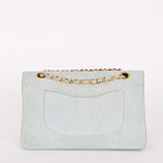 Chanel Medium Classic Double Flap Light Blue Suede 24K GP