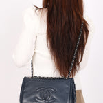 Chanel Timeless CC Single Flap Navy Caviar SHW