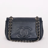 Chanel Timeless CC Single Flap Navy Caviar SHW