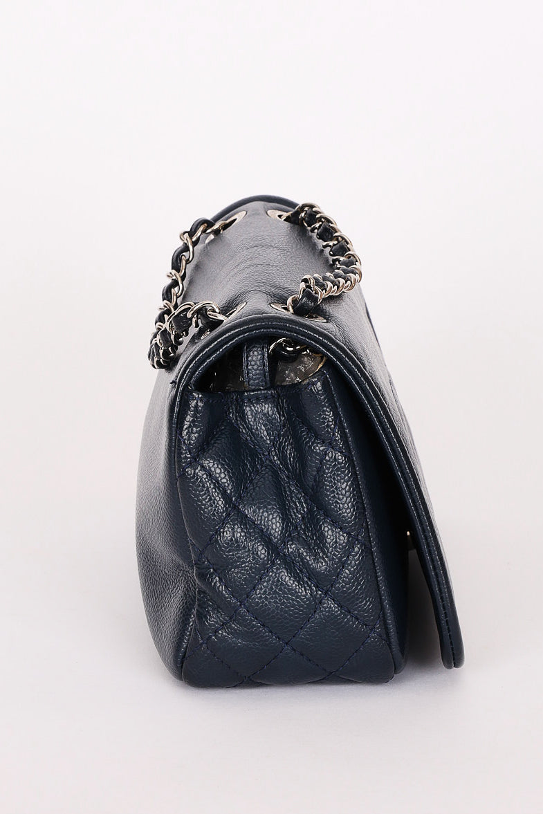 Chanel Timeless CC Single Flap Navy Caviar SHW