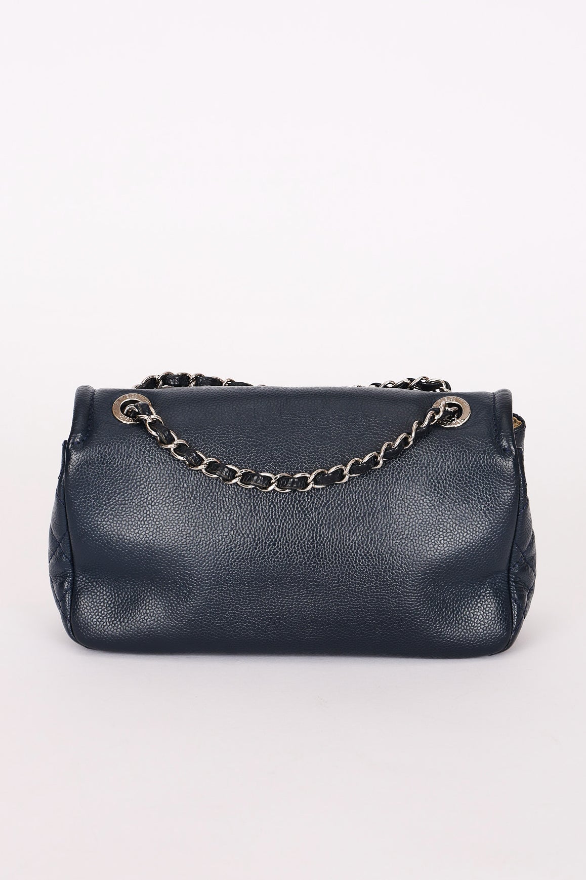 Chanel Timeless CC Single Flap Navy Caviar SHW