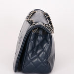 Chanel Timeless CC Single Flap Navy Caviar SHW