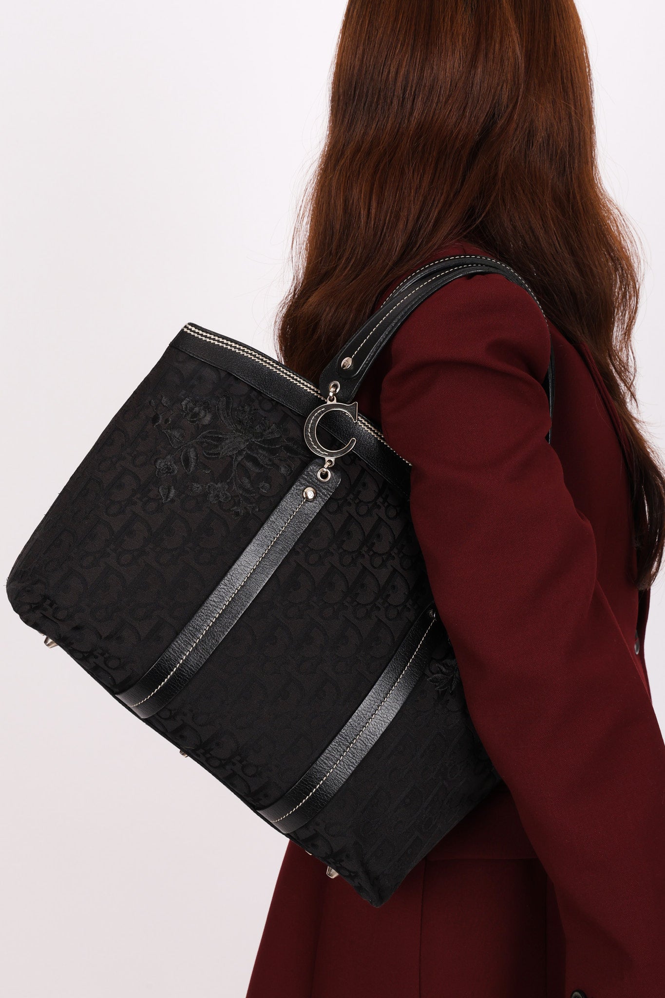Dior Trotter Floral Embroidered Shoulder Bag