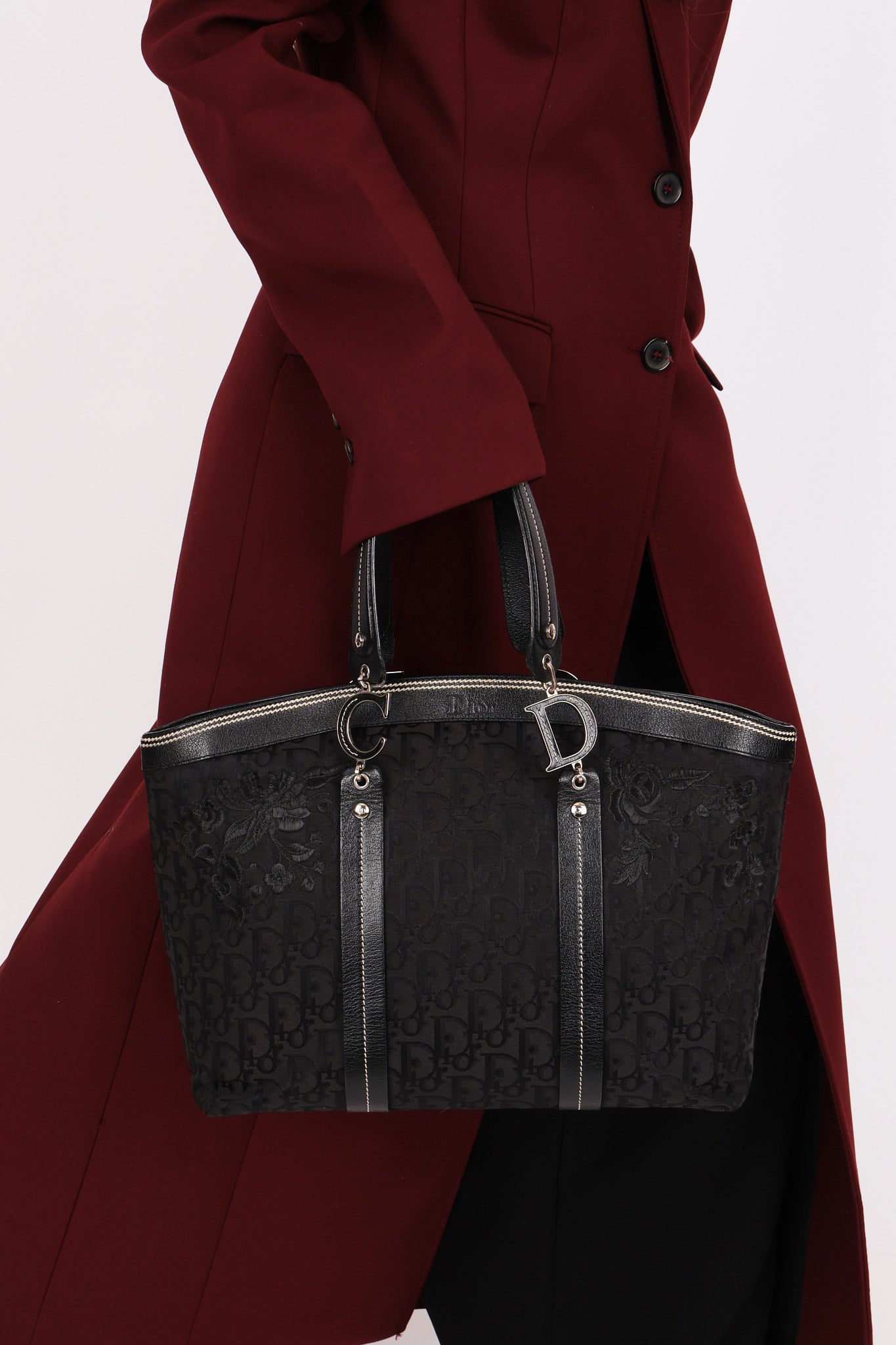 Dior Trotter Floral Embroidered Shoulder Bag