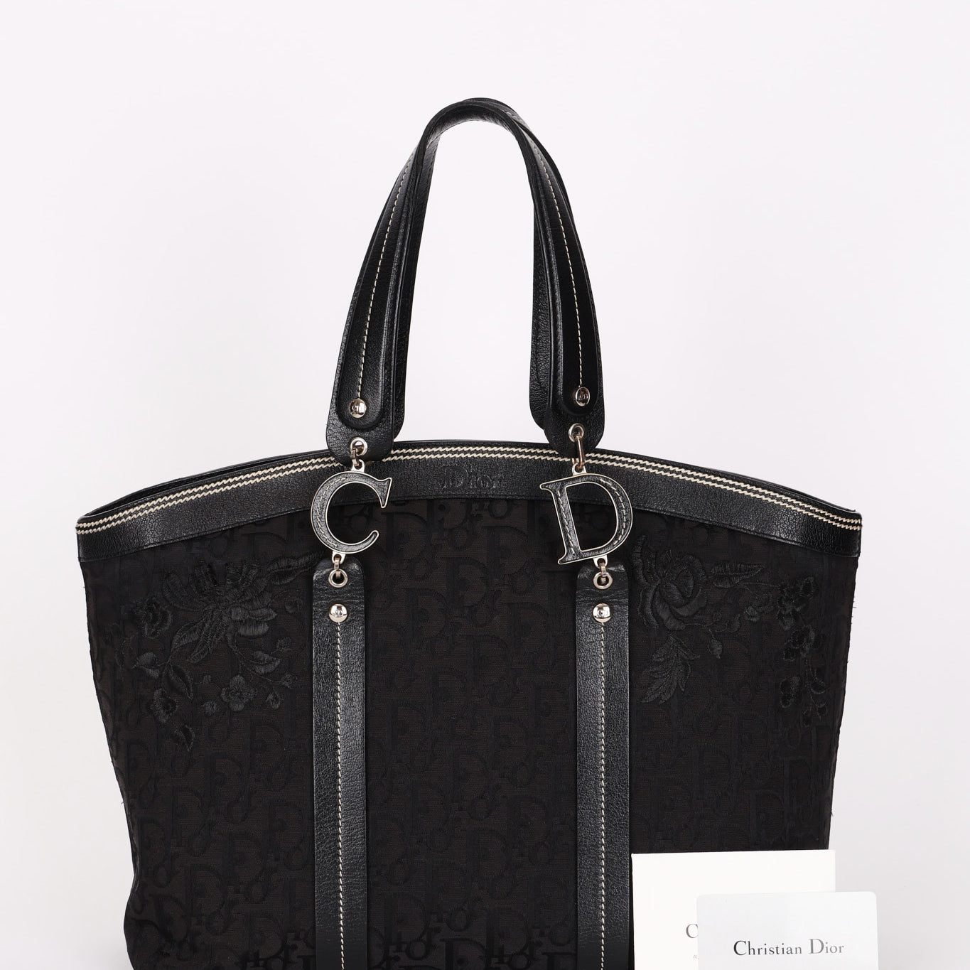 Dior Trotter Floral Embroidered Shoulder Bag
