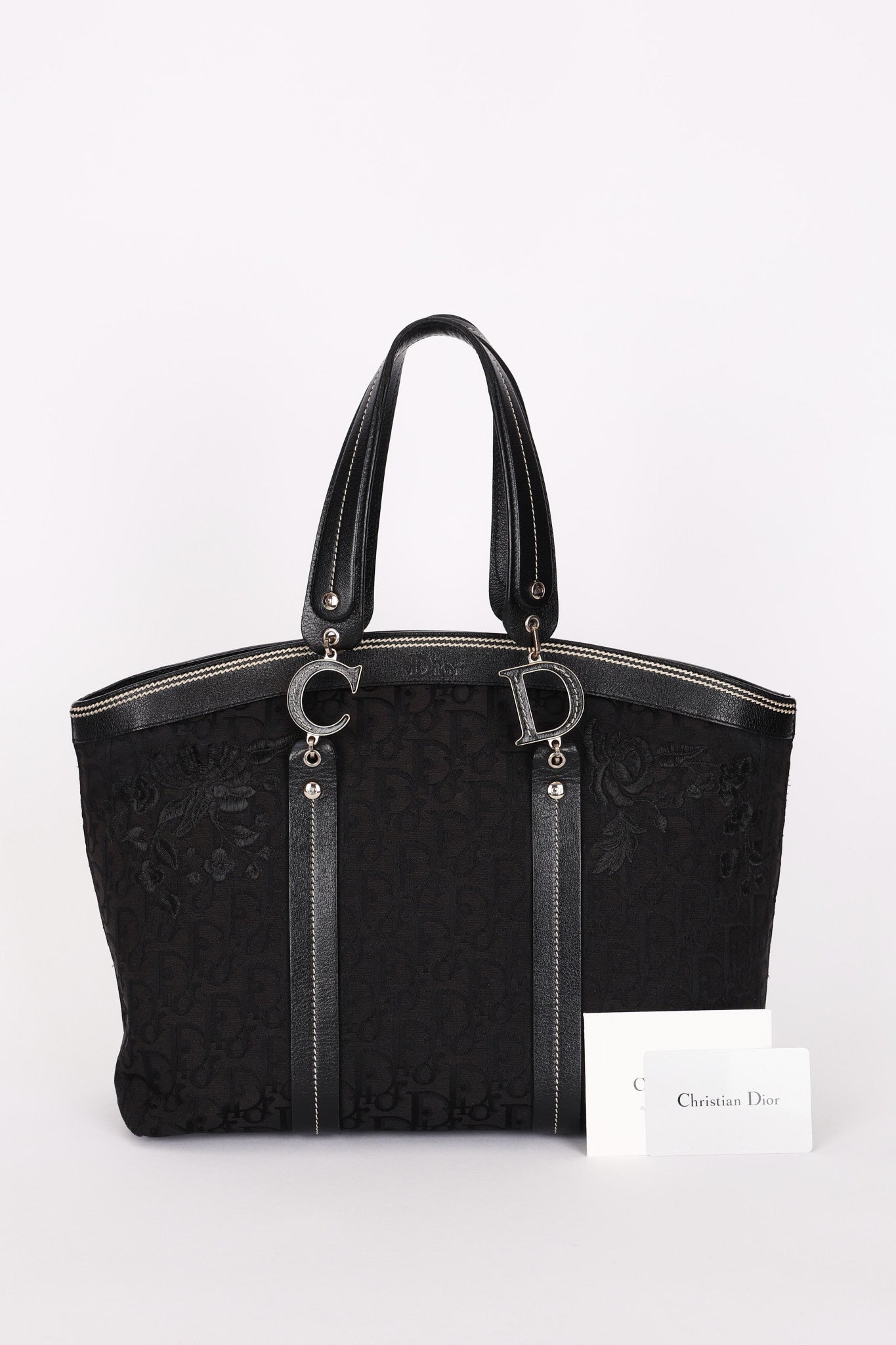Dior Trotter Floral Embroidered Shoulder Bag