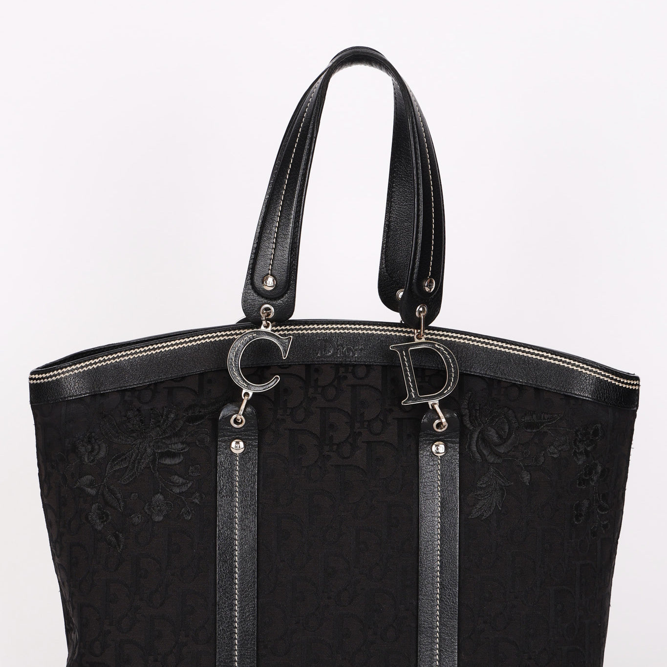 Dior Trotter Floral Embroidered Shoulder Bag