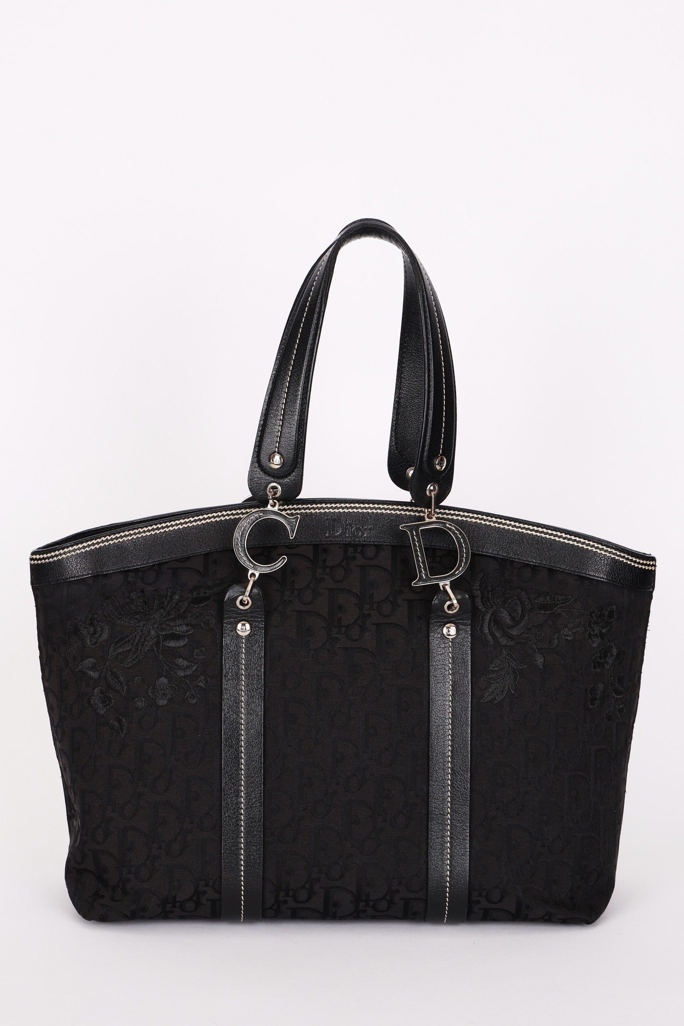 Dior Trotter Floral Embroidered Shoulder Bag