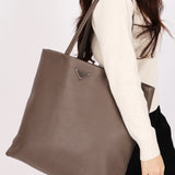 Prada Large Leather Tote Gray