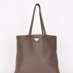 Prada Large Leather Tote Gray
