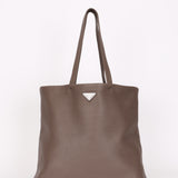 Prada Large Leather Tote Gray