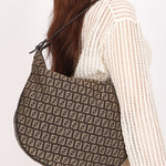 Fendi Zucchino Half Moon Hobo