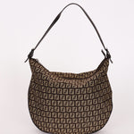 Fendi Zucchino Half Moon Shoulder Bag