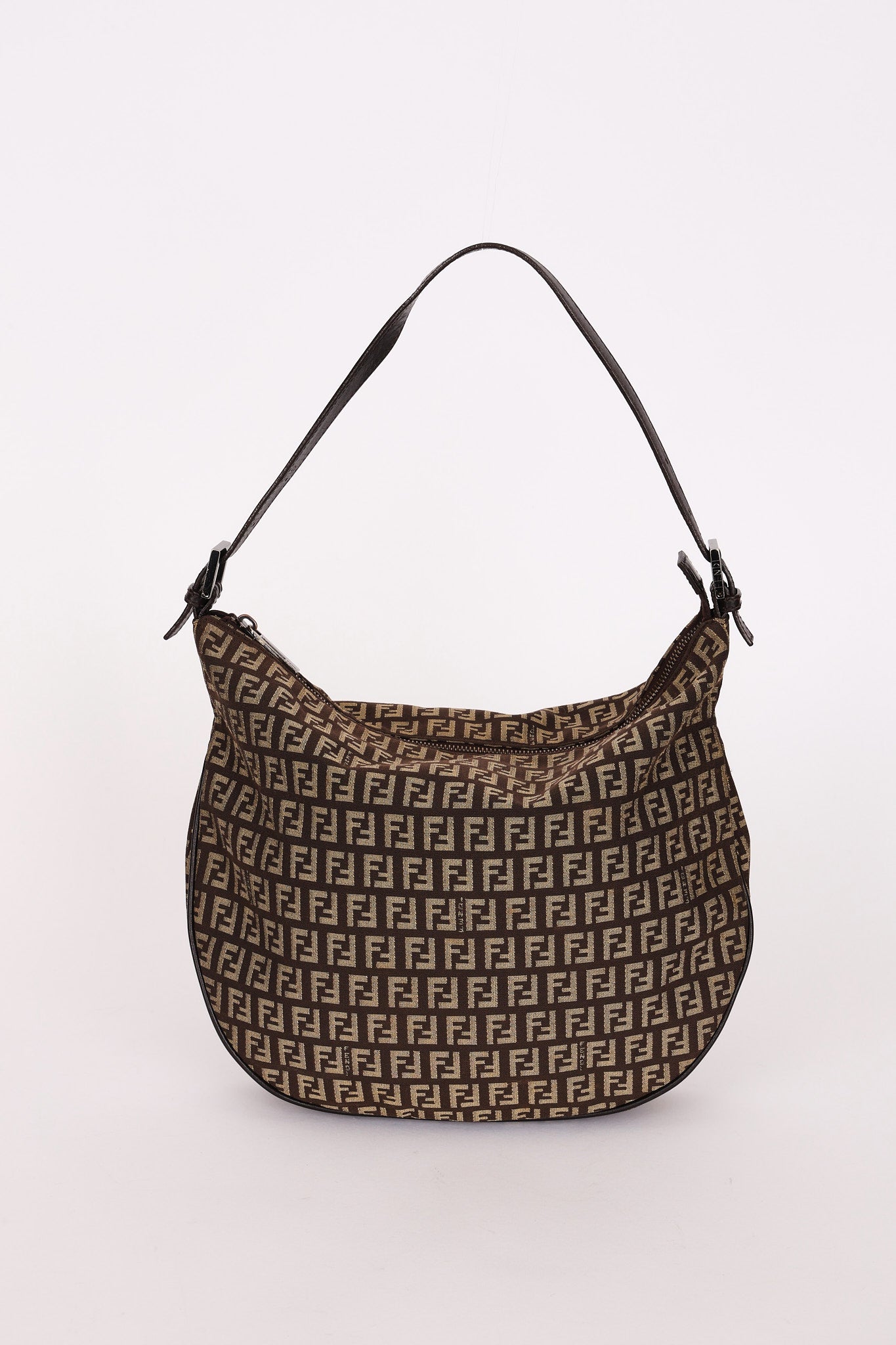 Fendi Zucchino Half Moon Shoulder Bag