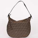 Fendi Zucchino Half Moon Shoulder Bag