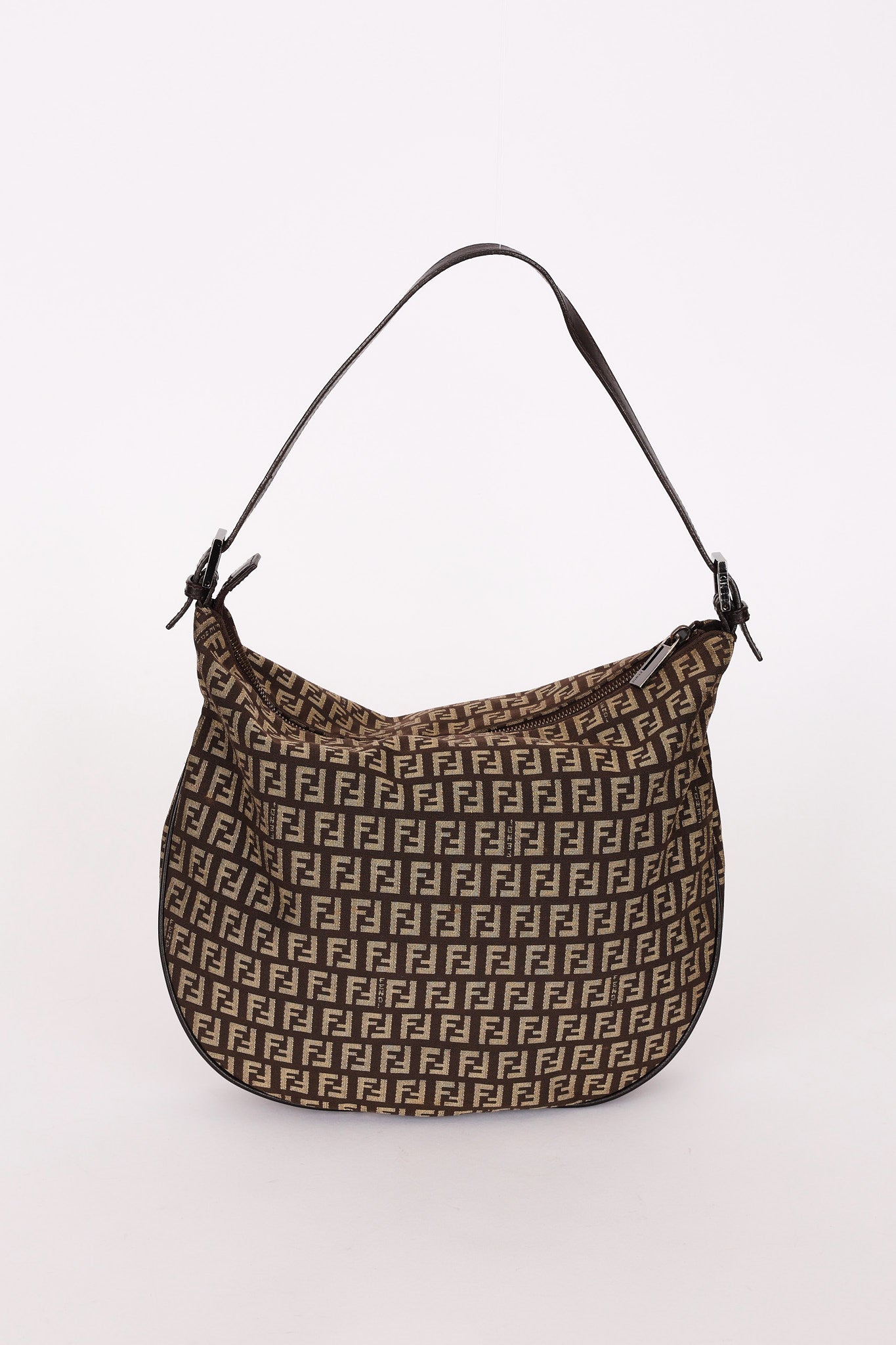 Fendi Zucchino Half Moon Shoulder Bag