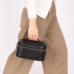 Chanel Timeless Vanity Bag Black Caviar Leather 24K GP