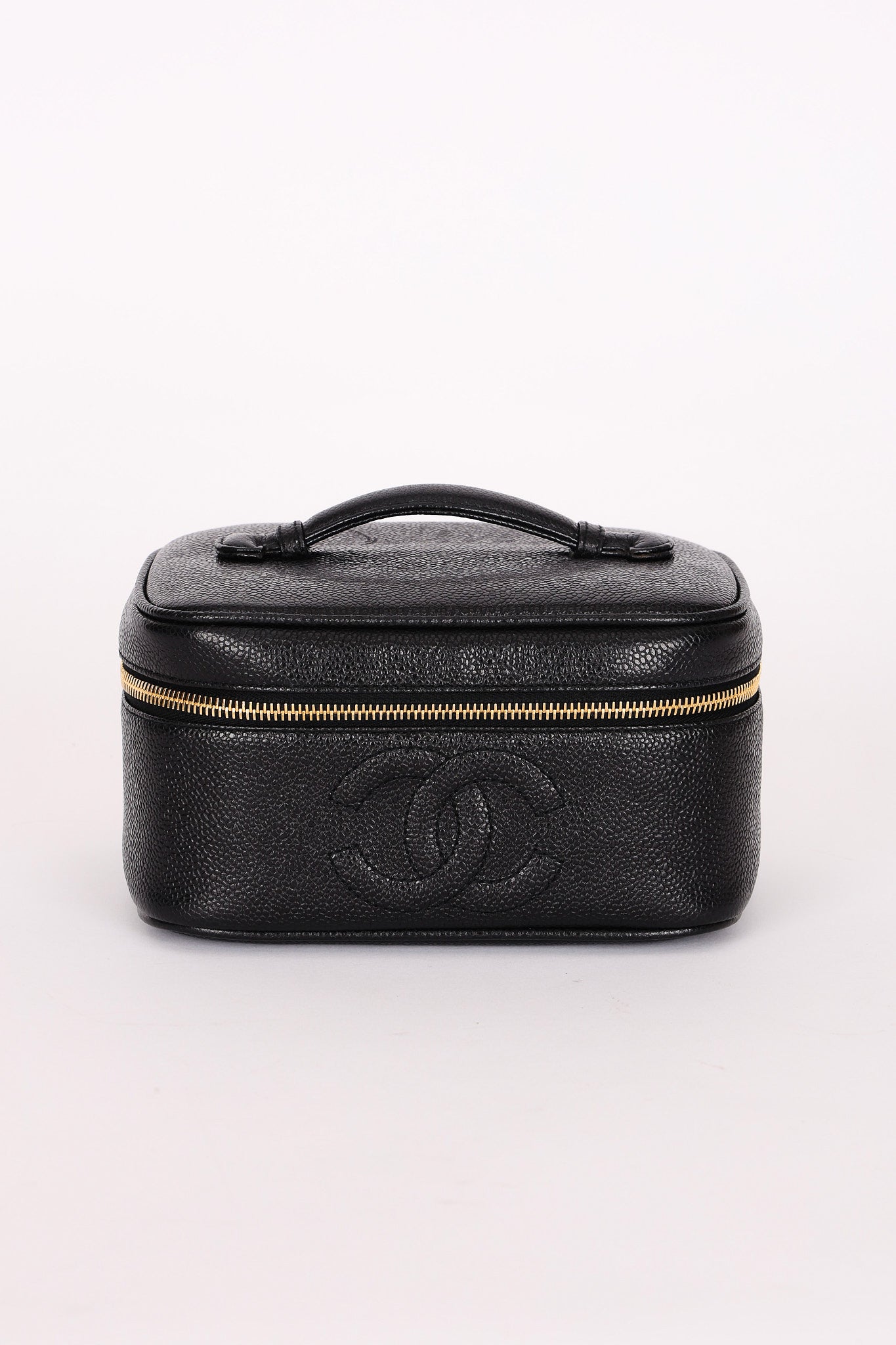 Chanel Timeless Vanity Bag Black Caviar Leather 24K GP