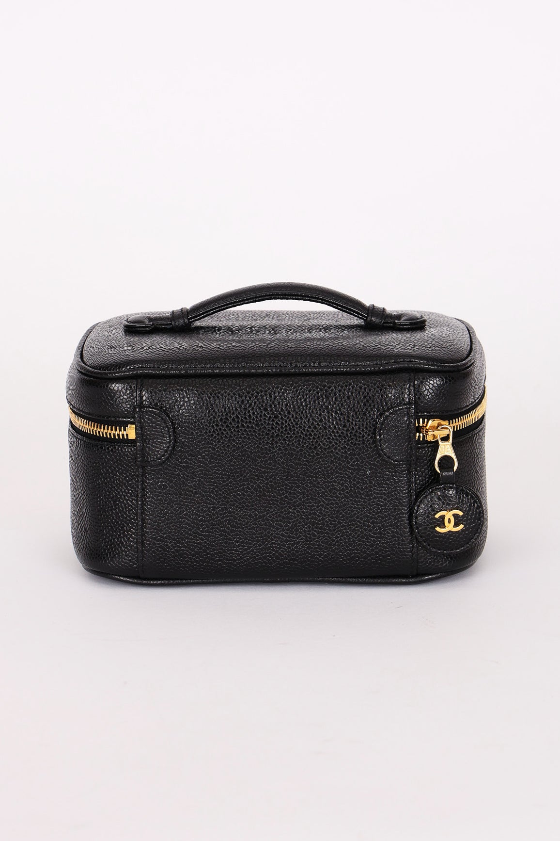 Chanel Timeless Vanity Bag Black Caviar Leather 24K GP