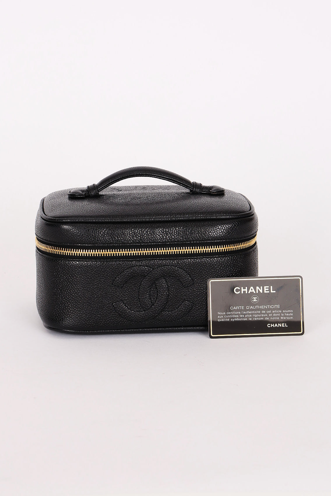 Chanel Timeless Vanity Bag Black Caviar Leather 24K GP