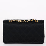 Chanel XL Logo Mini Flap Black Satin 24K GP