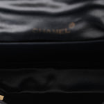 Chanel XL Logo Mini Flap Black Satin 24K GP