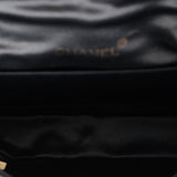 Chanel XL Logo Mini Flap Black Satin 24K GP
