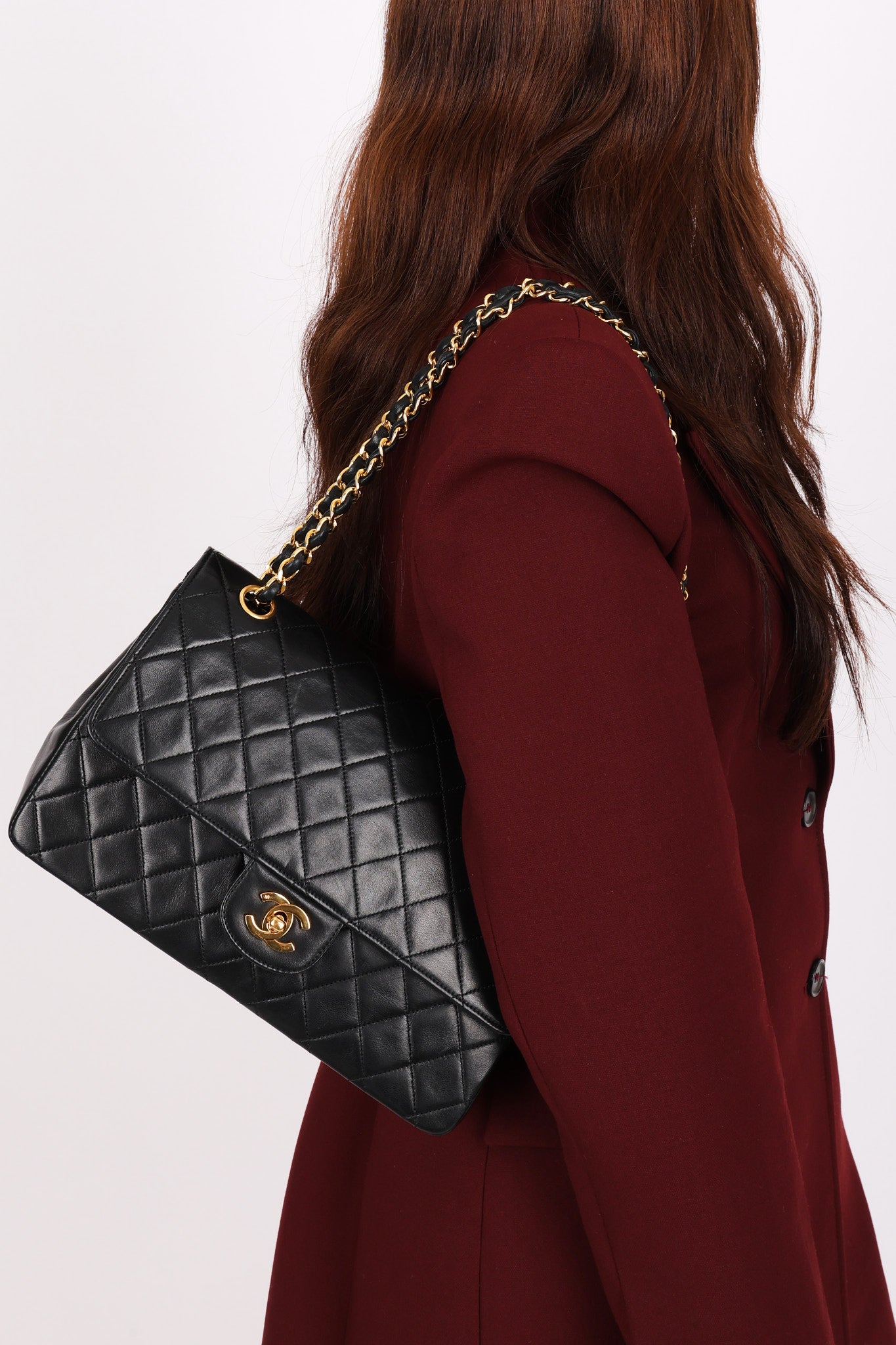 Chanel Classic Double Flap Black Lambskin 24K GP