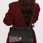 Chanel Classic Double Flap Black Lambskin 24K GP