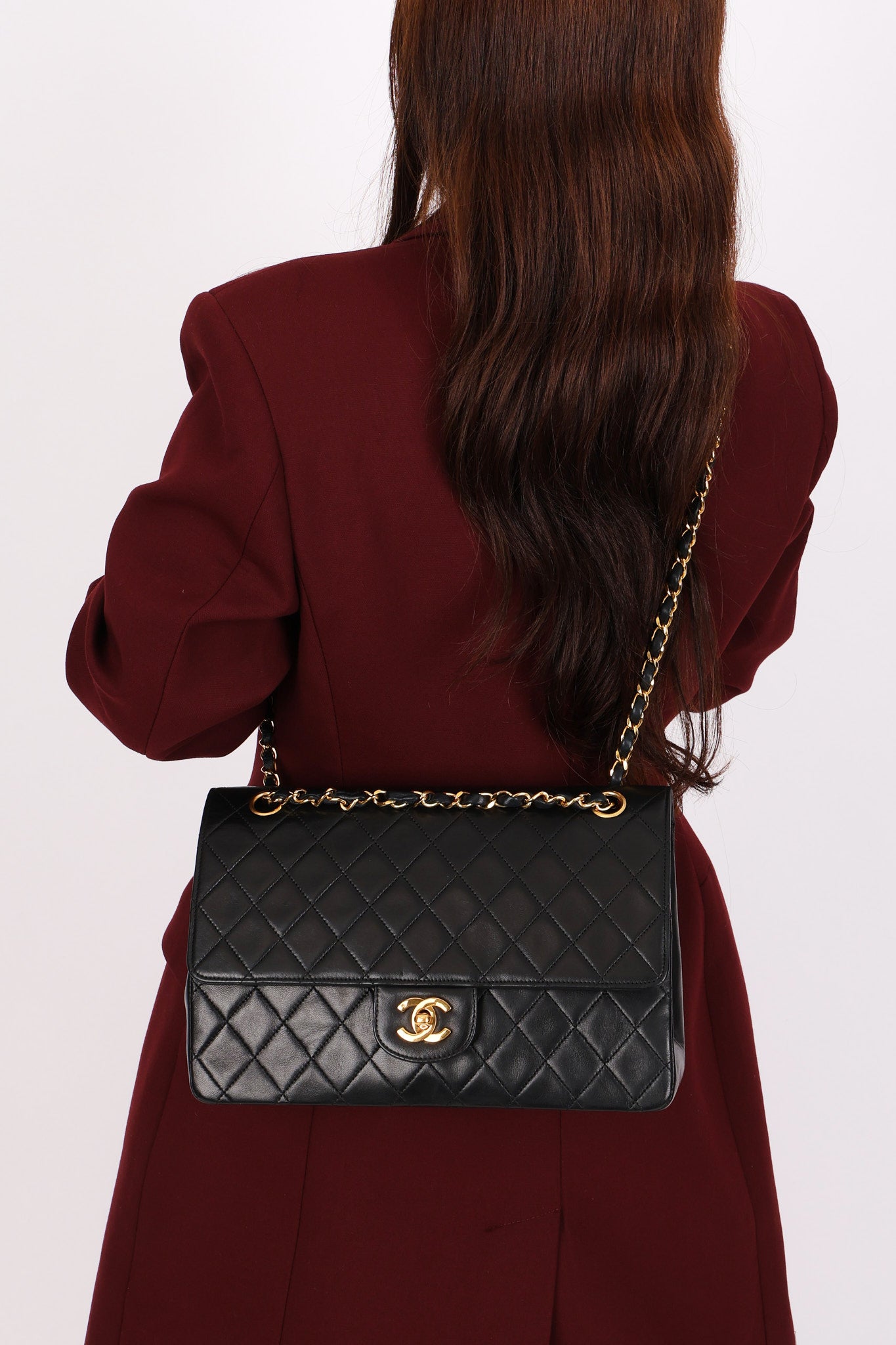 Chanel Classic Double Flap Black Lambskin 24K GP
