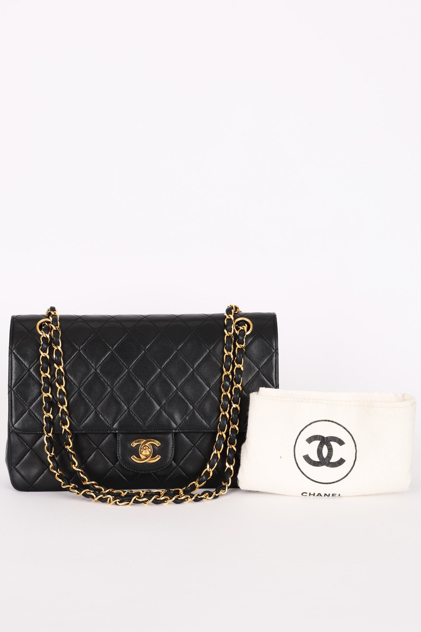 Chanel Classic Double Flap Black Lambskin 24K GP
