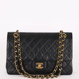 Chanel Classic Double Flap Black Lambskin 24K GP