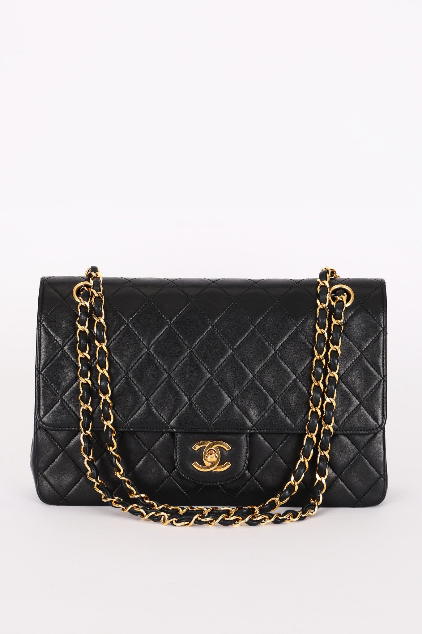 Chanel Classic Double Flap Black Lambskin 24K GP